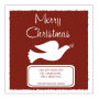 Small Square Red Dove Christmas Labels